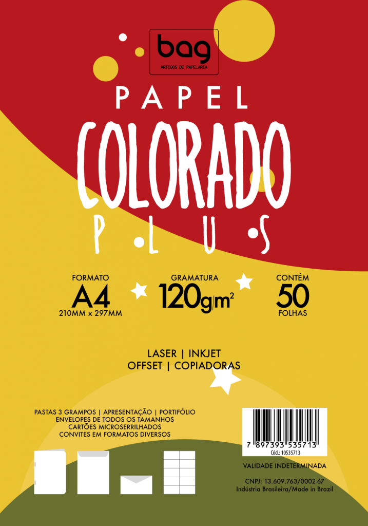 PAPEL A4 COLORSET 120 G M² ROSA 50 FLS Baag Produtos de Papelaria