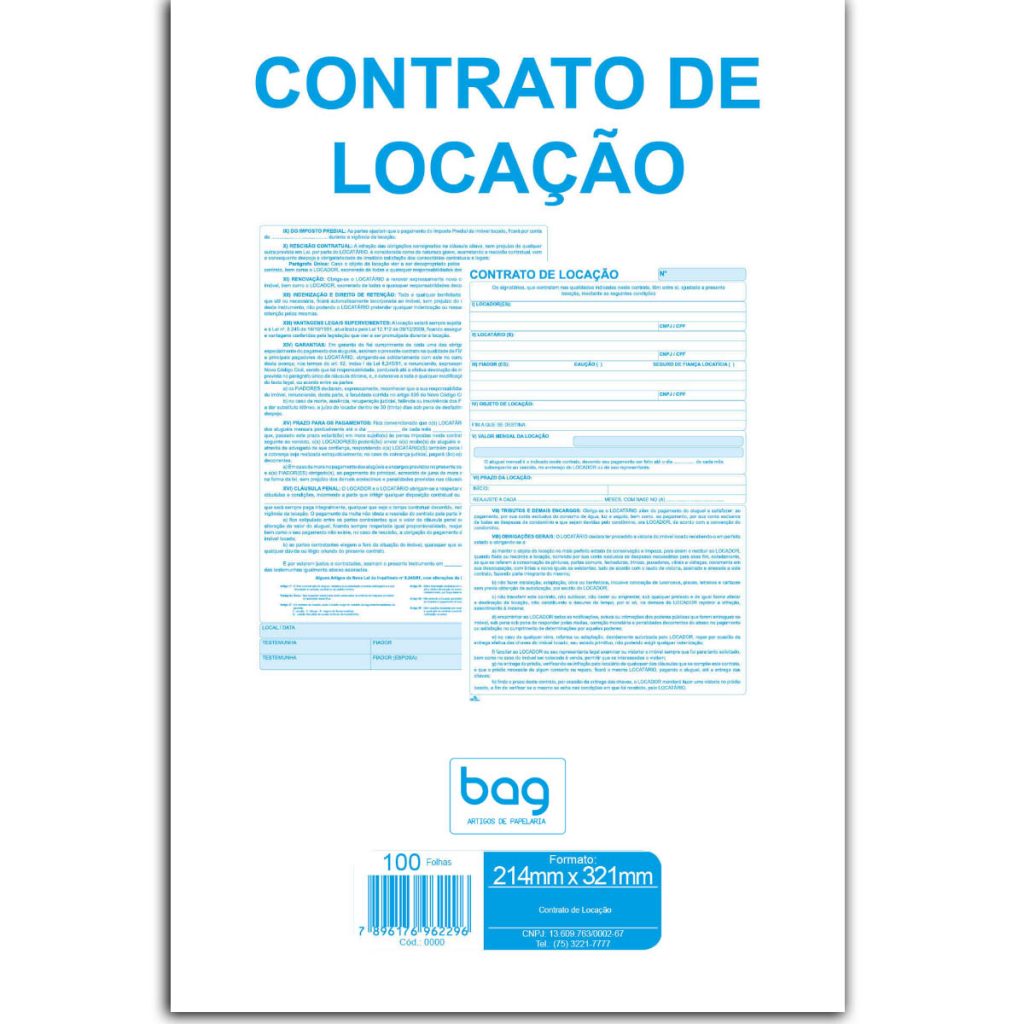 Contrato De LocaÇÃo 50 Folhas Baag Produtos De Papelaria 7437
